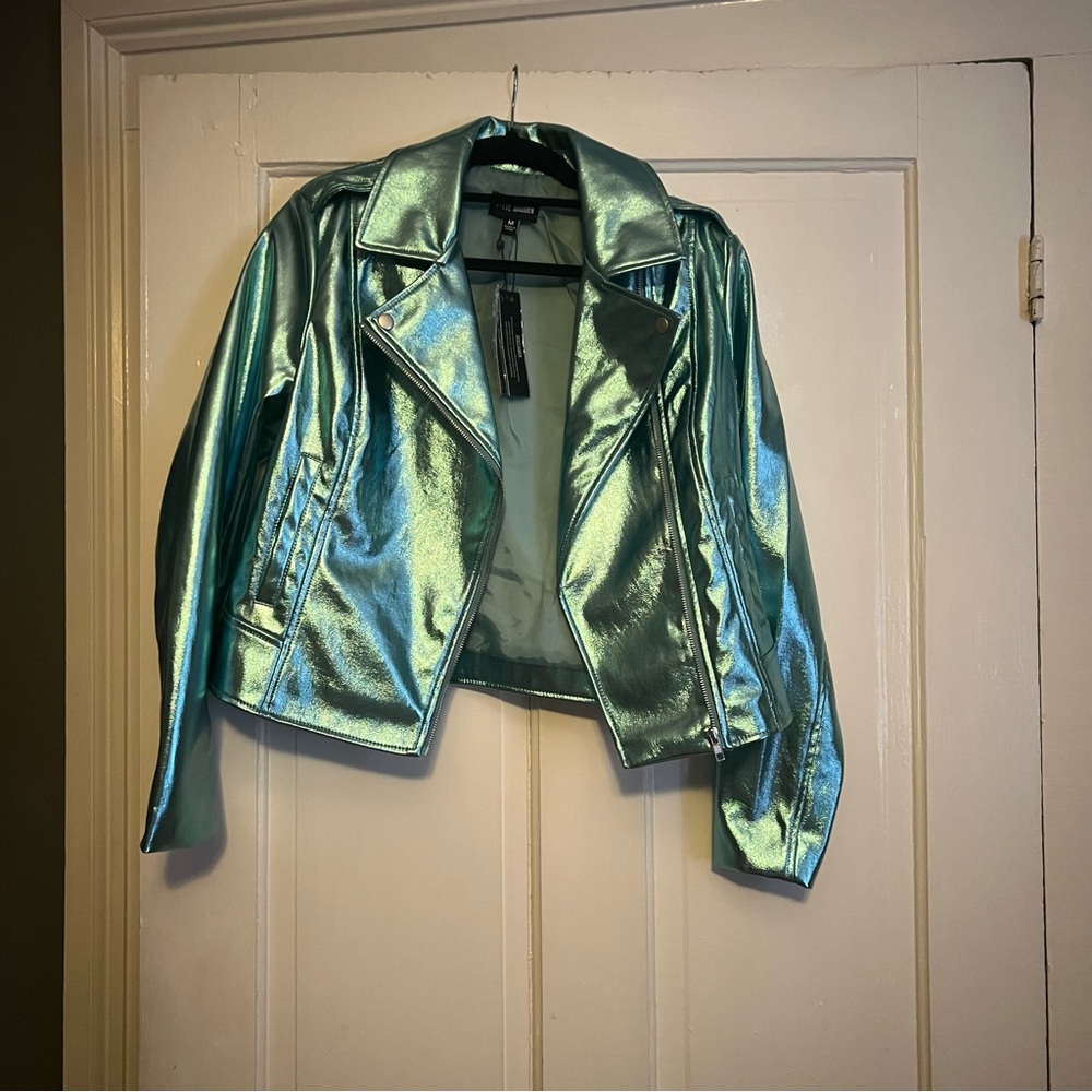NWT Steve Madden, not your baby light blue motorcycle jacket